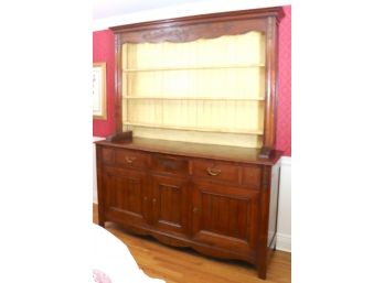 Country French  Reproduction Wood Cabinet With Hutch