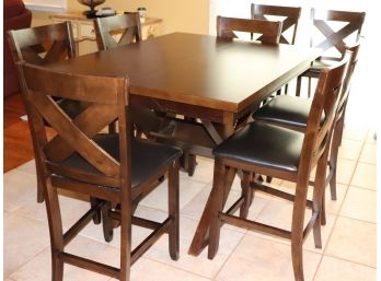Pub Style Table With 8 Chairs