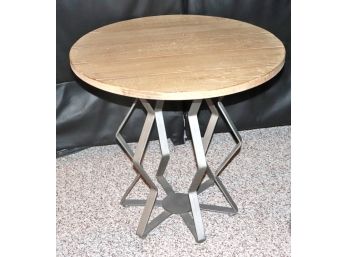 Metal And Wood Industrial Style Side Table