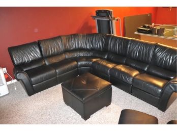 Large Black Sectional Sofa With Ottoman