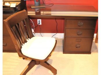Pottery Barn Desk With Chair And Protective Glass Top (ITEMS ARE NOT INCLUDED)