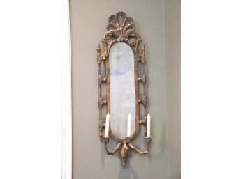 Pair Of Decorative Mirrored Wall Candle Sconces