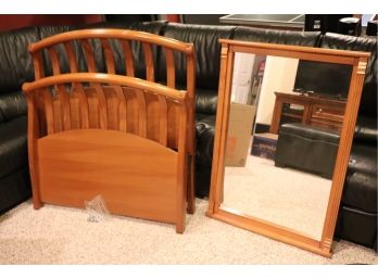 Twin Size Headboard And Footboard With Mirror