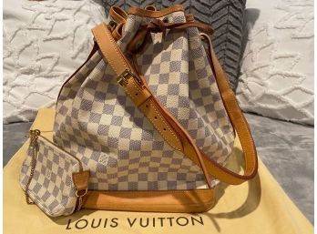 Louis Vuitton Damier Azur Shoulder Bag: Pre-Owned Condition PLUS Sm. Coordinating Sm Zip Bag