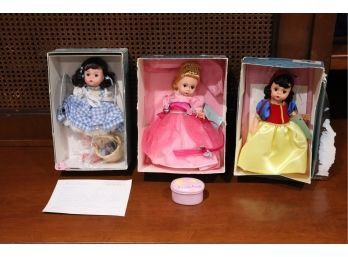 Lot Of 3 Madame Alexander Dolls Snow White, Cinderella And Dorothy With Toto