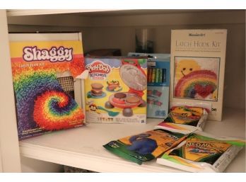 Assorted Crafts Includes Play- Doh Kitchen, Crayola Model Magic And Shaggy Latch Hook Kit
