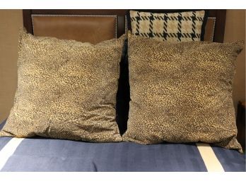 Pair Of Oversized Leopard Print Pillows