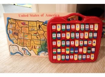 Kids Matching Game With United States Of America Puzzle
