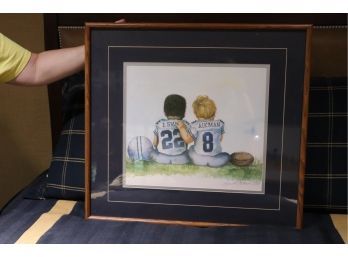 Dallas Cowboys Emmitt Smith And Troy Aikman Kids Picture Signed By Kenneth Gatewood 95