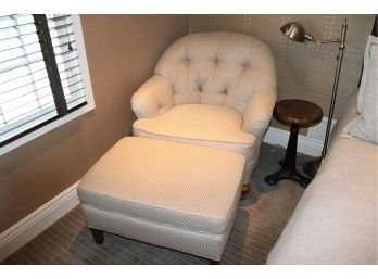 Custom Tufted Arm Chair With Ottoman (Chair And Ottamon Only)