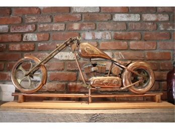 Large Quality Custom Handmade Copper Motorcycle