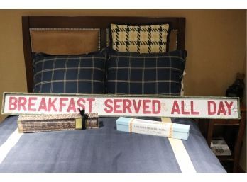 Long Breakfast Served All Day Sign With Drawer Liners