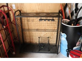 Metal Sports Rack With Hooks Great For Holding Bats And Helmets