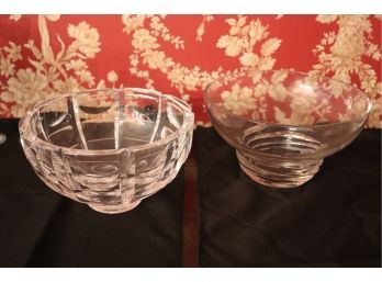 Large Orrefors Crystal Bowl And Stamped Bowl