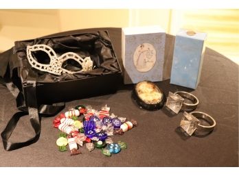 Quality Blinged Out Masquerade Mask With Dolce & Gabbana Light Blue Perfume & More