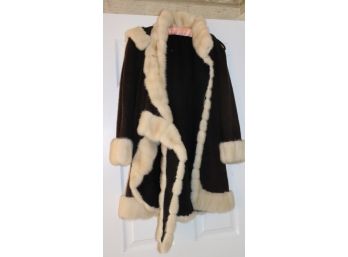 Alpaca And White Mink Jacket With Blended Wool Made In Italy Size 4