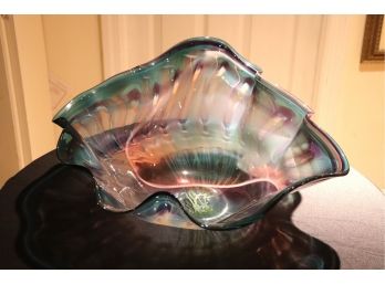 Stunning Large Signed Blown Glass Bowl By M. Kihlton 1993 72/250