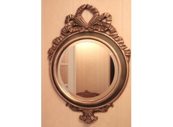 Decorative Gold Wall Mirror With Ribbon Crown