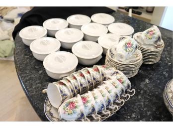 Royal Adderley Fine Bone China England Tea Cup And Saucer Set With Ala Carte Ovenware Dishes