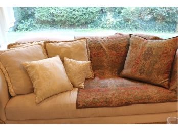 Lot Of Decorative Pillows With Matching Throw Blanket  (Sofa Not Included)