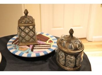 Decorative Brass And Bubble Glass Boxes With Cake Stand By With Love Joanne