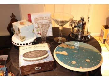 Mixed Lot Includes Apple Peeler, Etched Vase, Cookie Cake Pan, Cocktail Shaker & More