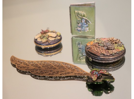Jay StrongWater Compacts With Decorative Feather Bookmark