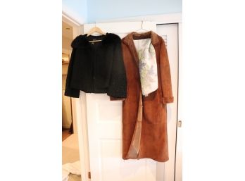 Black Persian Lamb Jacket With Mink Collar By Floral Fashion S/M & Spasso Wool Jacket Size 38
