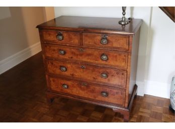 Antique 19th Century Burlwood Dresser With Brass Handles