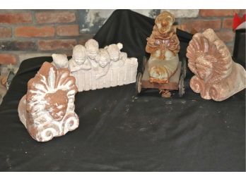 Assorted Ceramic Pieces Includes JCL 1975 Clown On Wagon