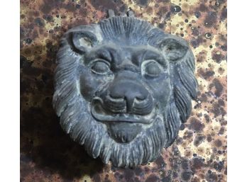 Antique Cast Metal Lion Wall Mount Box