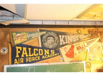 Vintage Pennant Lot Includes Falcons Air Force, Astronaut Gordon Cooper, New York Mets
