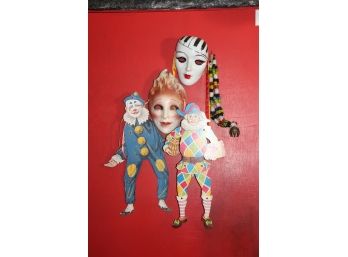 Porcelain Masquerade Face Mask With Pull String Marionettes