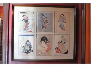 Set Of 6 Framed Japanese Prints