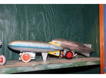 Collectible Zeppelin Wind Up Tin Toys In Good Working Condition Includes Schylling Aluminum Airship