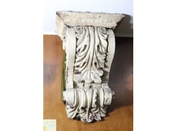 Pair Of Large Vintage Carved Wood Wall Sconces Includes Stone Look (Plaster) Woman