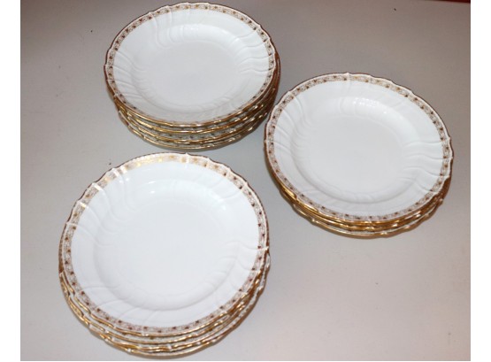 Vintage Set Of 16 Cream & Gold KPM Porcelain Soup Dishes