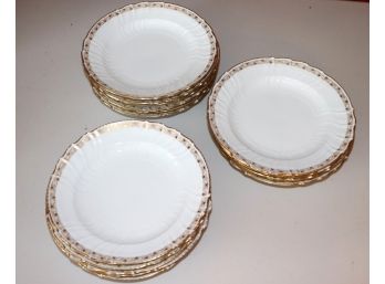 Vintage Set Of 16 Cream & Gold KPM Porcelain Soup Dishes