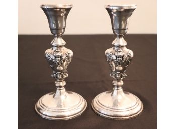 Pair Of Vintage Gorham Sterling Silver Candlesticks
