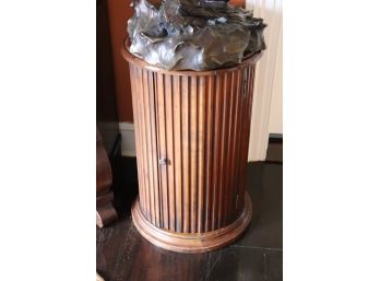 Fluted Column Drum Cabinet End Table