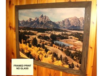 Signed Grand Teton National Park Photograph As Poster In Rustic Wood Frame