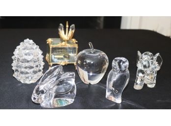 Collection Of Marked Crystal Tabletop Decorative Accessories