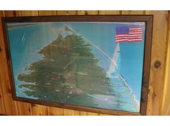 Arial View “A Journey Through Long Island” Map Framed