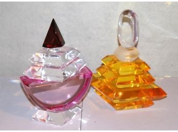 Vintage Pair Of Lucite Parfum Bottles