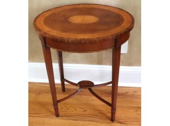 Quality Yorkshire House Oval Inlay Side Table