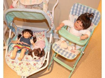 Double Doll Stroller And Other Related Doll Accessories