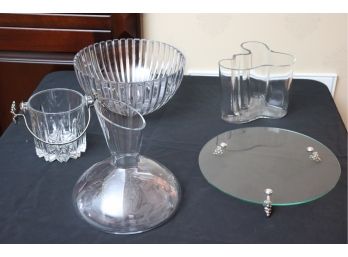 Tiffany & Co Crystal Bowl With Assorted Classic & Modern Glass Pieces