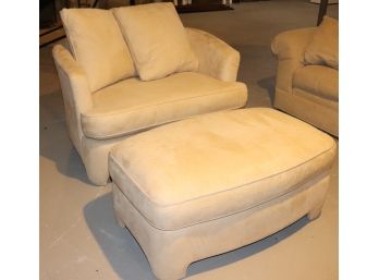 Custom David L James Contemporary Style Micro Suede Chair ½ With Ottoman