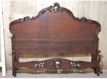 Astoria Import Ltd King Size Rococo Style Carved Wood Headboard & Bedframe