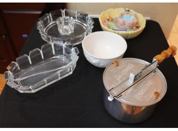 Whirley-Pop Stovetop Popcorn Maker & Assorted Serving Pieces